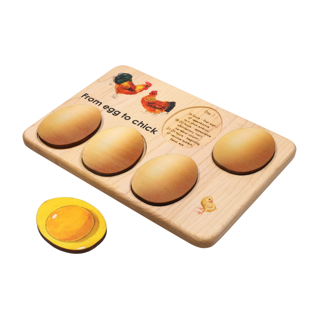 Chicken development - chicken gift- raising chickens - Montessori - wooden puzzle