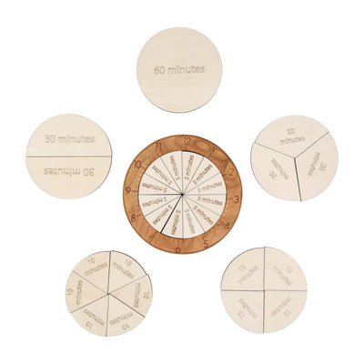 Time fraction learning kit - fraction of time - Montessori materials
