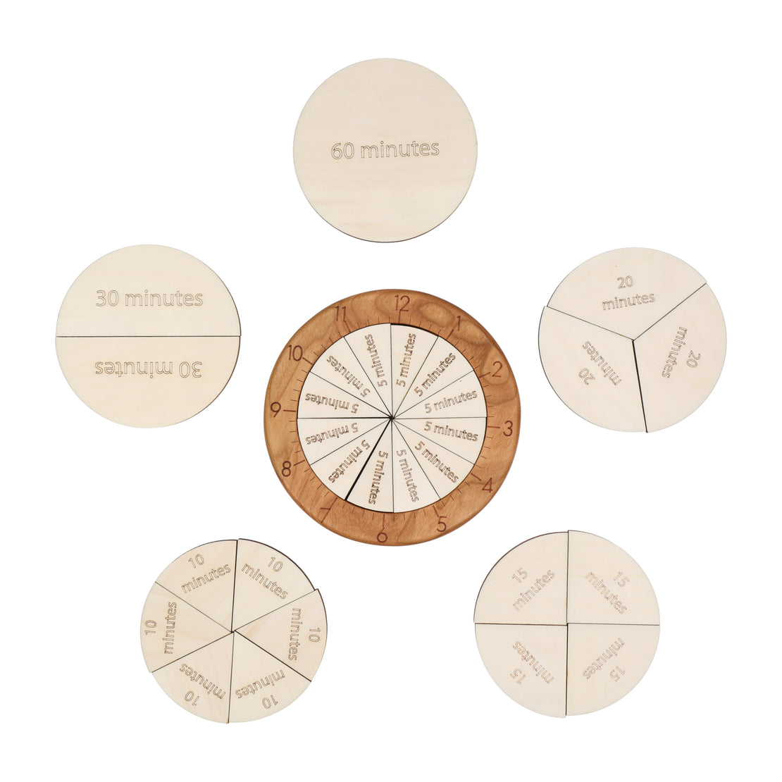 Time fraction learning kit - fraction of time - Montessori materials
