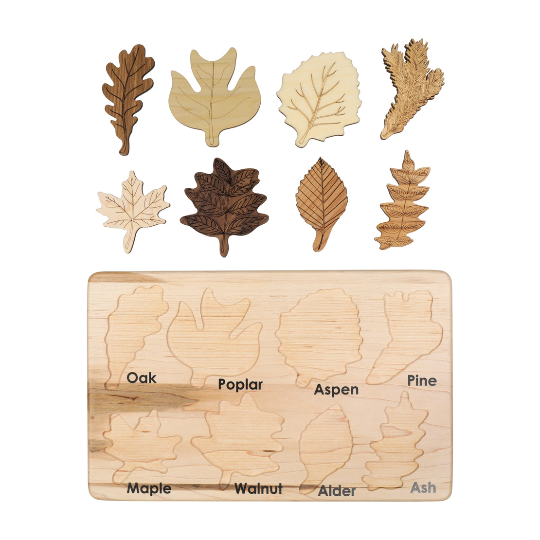 Double sided Leaf puzzle, Leaves made of its own wood