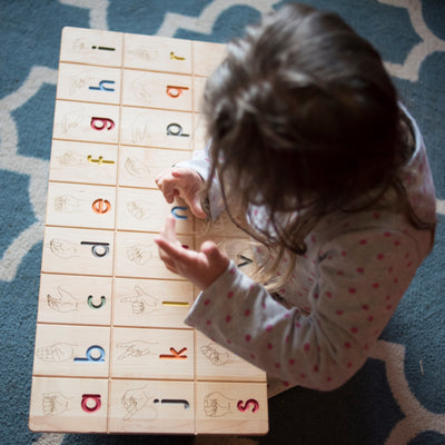 SECONDS/IMPERFECT American sign language alphabet board, ASL