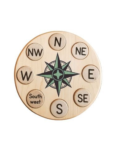 SECONDS/IMPERFECT Compass rose puzzle - cardinal directions Montessori activity