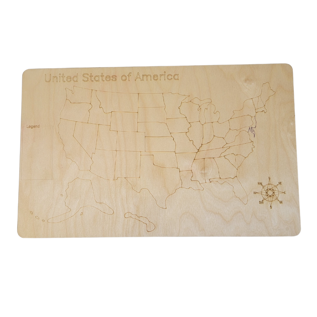 USA and Continents dry erase board