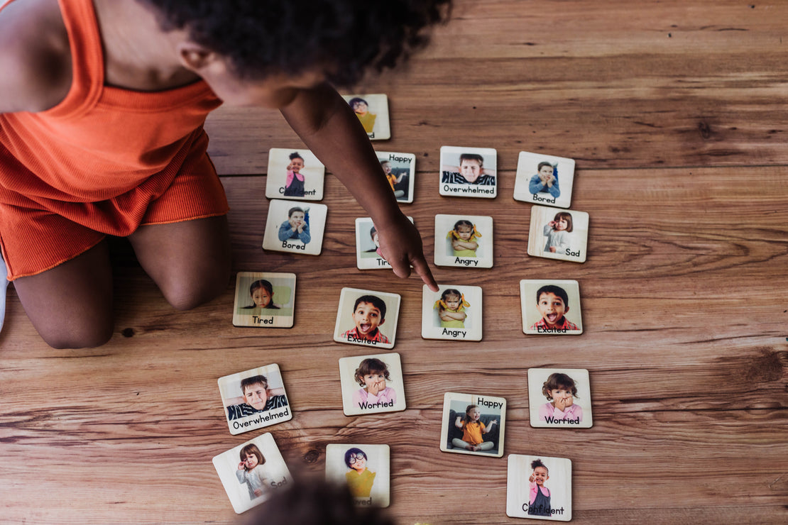 Emotion tiles - Montessori classroom - Montessori materials - emotional development