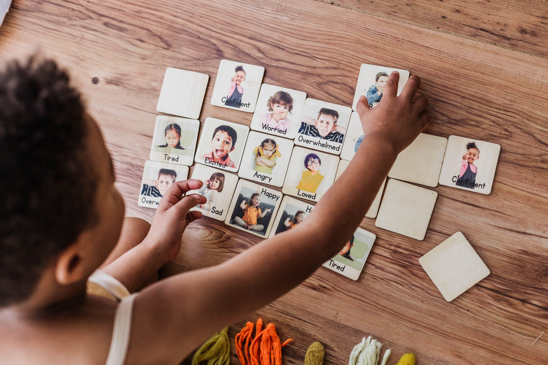 Emotion tiles - Montessori classroom - Montessori materials - emotional development