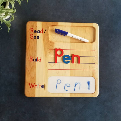 Small moveable alphabet with box for read write boards