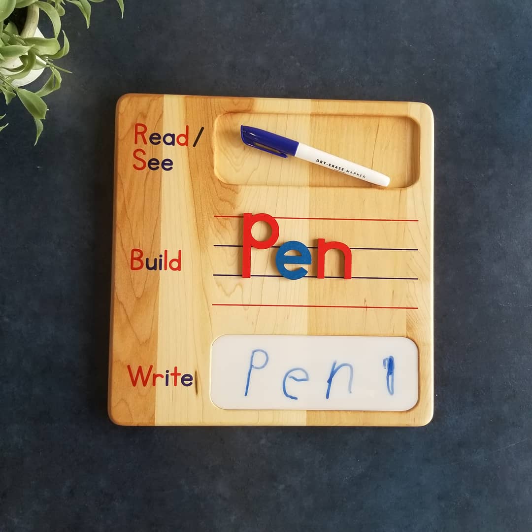 Small moveable alphabet with box for read write boards