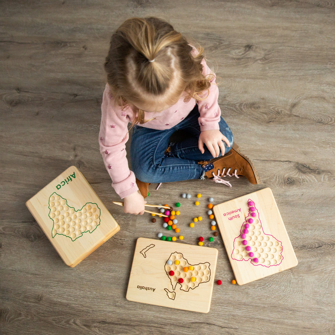 SECONDS/IMPERFECT Montessori continent work - Transfer work - Montessori geography - Tonging