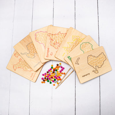 SECONDS/IMPERFECT Montessori continent work - Transfer work - Montessori geography - Tonging