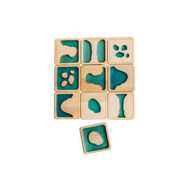 Montessori materials - Land form tiles - Landforms & Bodies of Water - Wooden toys - Montessori