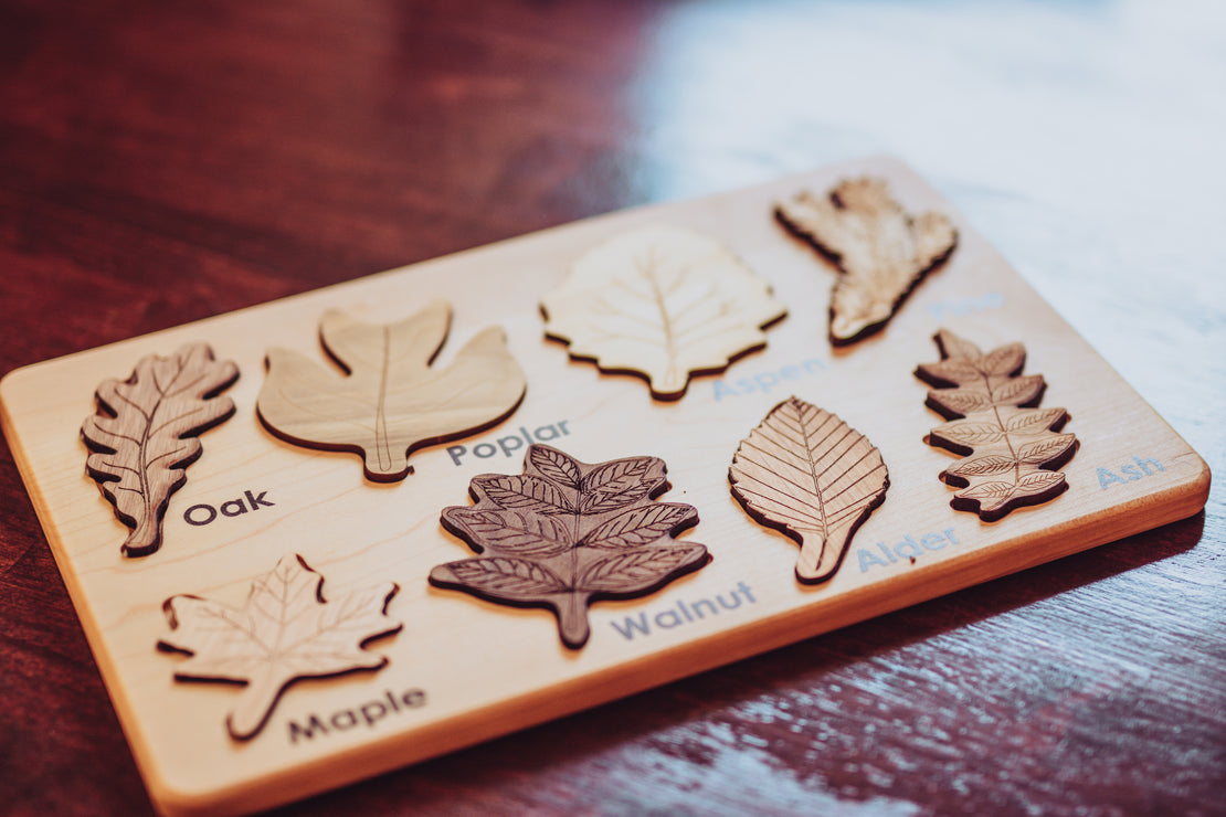 Double sided Leaf puzzle, Leaves made of its own wood