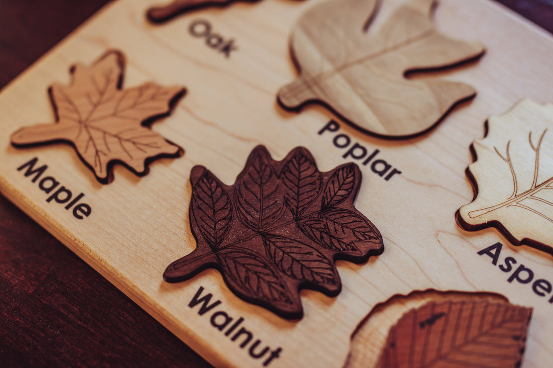 Double sided Leaf puzzle, Leaves made of its own wood