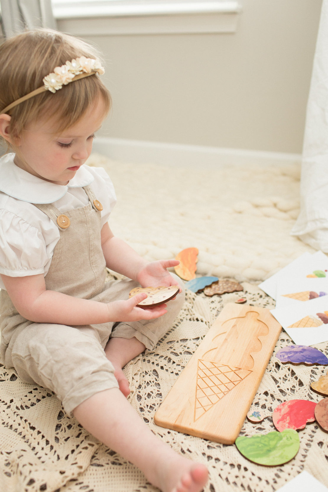 Pattern recognition work - Ice cream scoop puzzle - Montessori sensorial