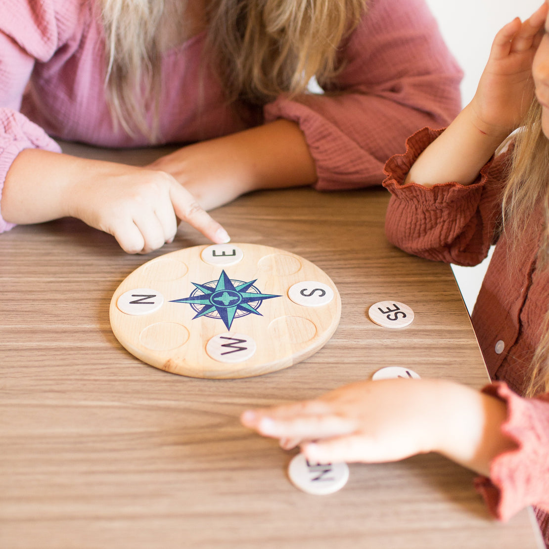 SECONDS/IMPERFECT Compass rose puzzle - cardinal directions Montessori activity