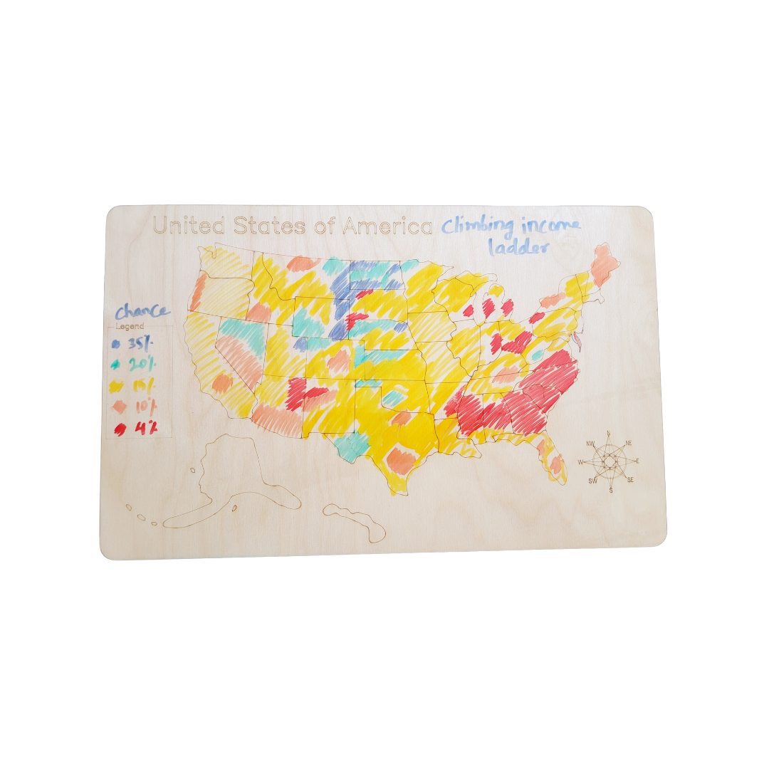 USA and Continents dry erase board