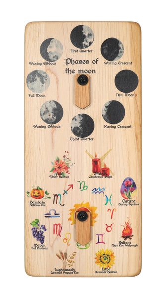 Wheel of the year - Pagan, wiccan celebration wheel - Moon phases wheel