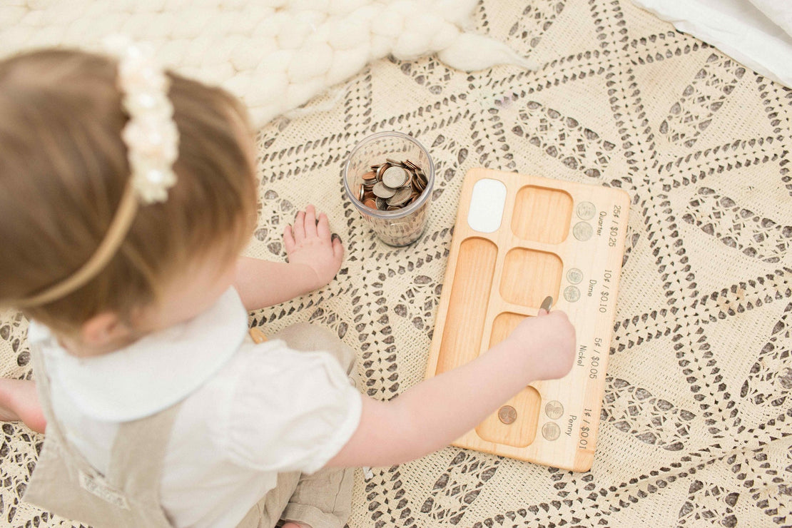 Coin manipulation board - Money sorting board - Money activity board