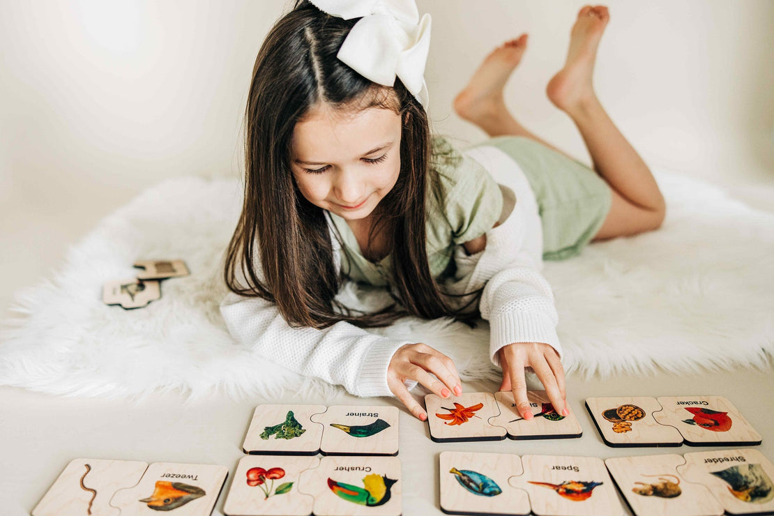 Double sided self-correcting bird beak adaptations puzzle, Montessori educational toys, bird lover puzzle