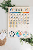 Classroom & School size Wooden perpetual calendar with seasons, moon phases, months, days and weather
