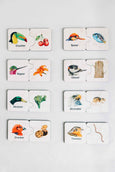 Double sided self-correcting bird beak adaptations puzzle, Montessori educational toys, bird lover puzzle