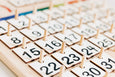 Expanded Wooden perpetual calendar with seasons, moon phases, months, days and weather