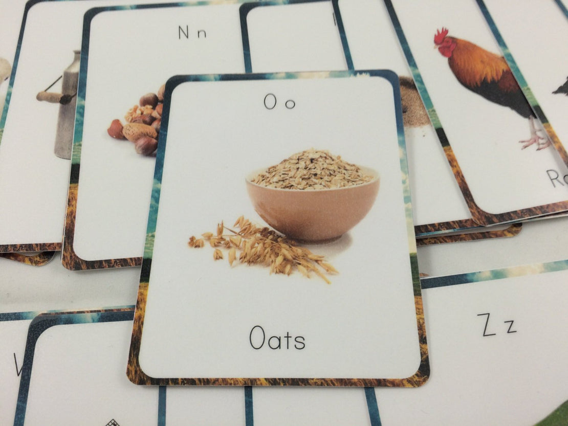 Farm alphabet cards, flash cards, classroom decor, classroom wall art