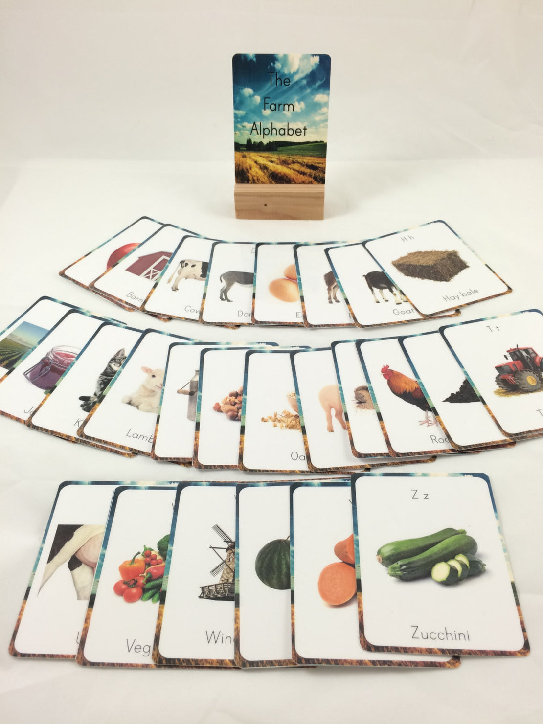 Farm alphabet cards, flash cards, classroom decor, classroom wall art