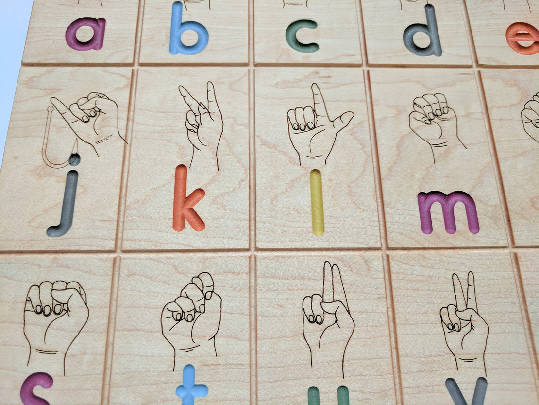 American sign language alphabet board, ASL