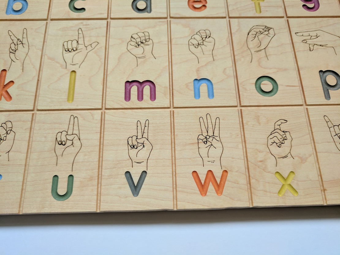 American sign language alphabet board, ASL