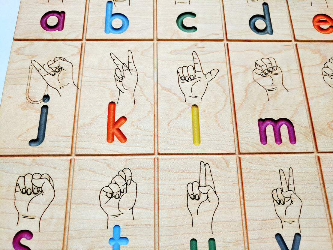 American sign language alphabet board, ASL