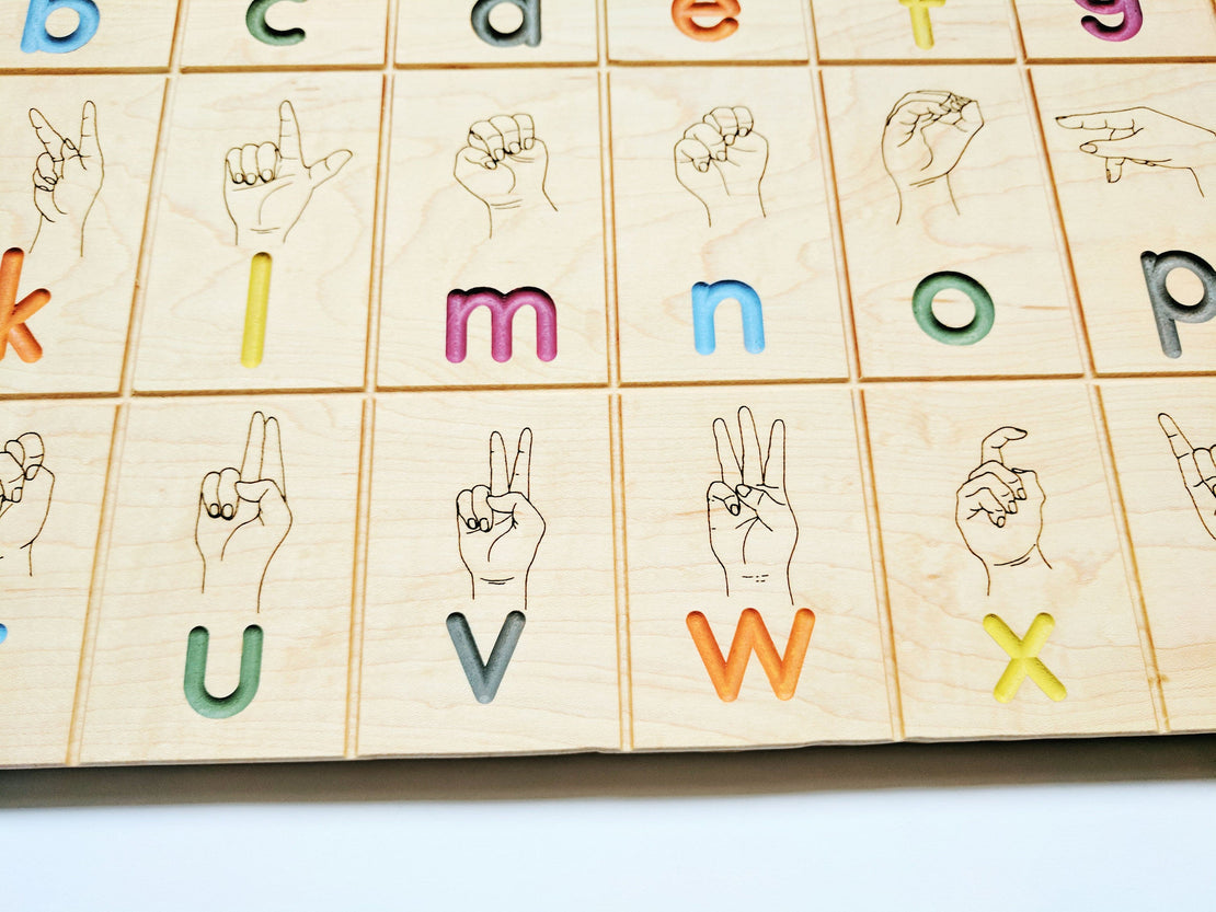 American sign language alphabet board, ASL