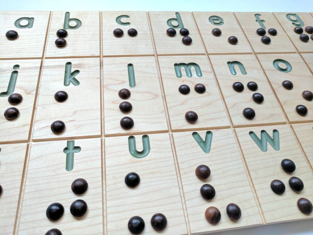 Braille alphabet board - braille cards - braille art - braille gift - Braille Wall Panel
