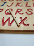 Alphabet Tracing board, Montessori colors, D'Nealian font with guided arrows, wood alphabet tracing board