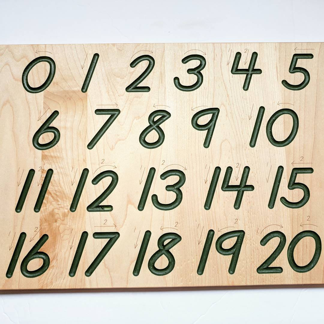 Number tracing board - Montessori math toy - Math manipulative - Math gift - Christmas gift