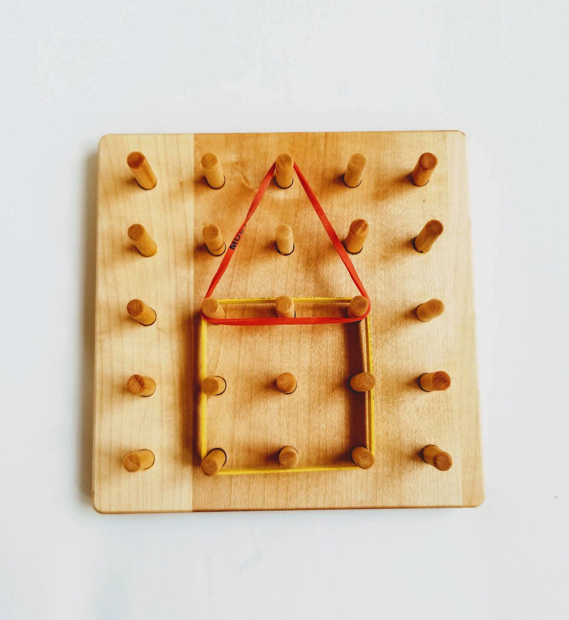 Wooden Geoboard - wood Geo board - pegboard - math manipulative - Montessori toy - Waldorf toy - wooden toys - toddler gift - gift for kids