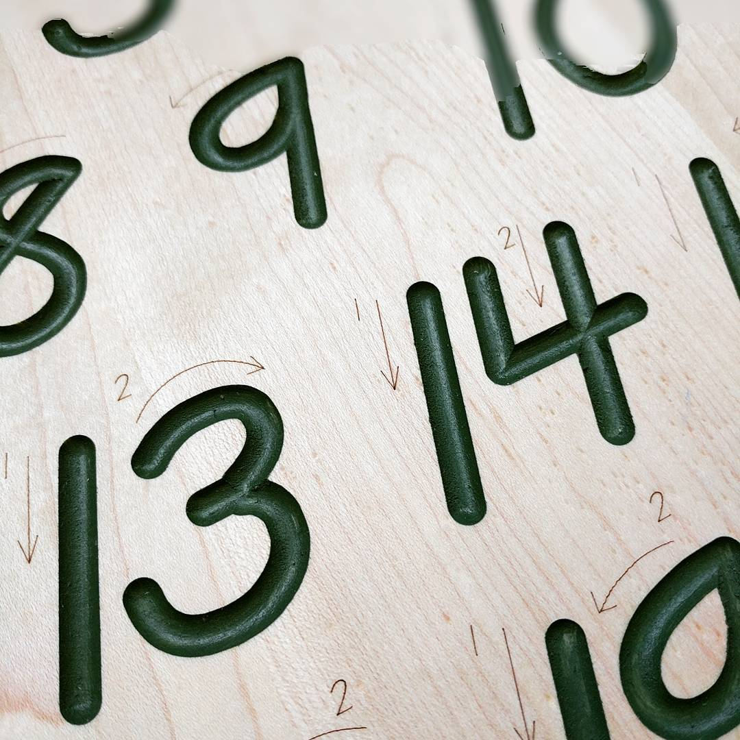 Number tracing board - Montessori math toy - Math manipulative - Math gift - Christmas gift