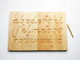 Alphabet tracing board, Natural wood, D'Nealian font alphabet tracing with guided arrows, educational toys