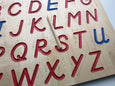 Alphabet Tracing board, Montessori colors, D'Nealian font with guided arrows, wood alphabet tracing board