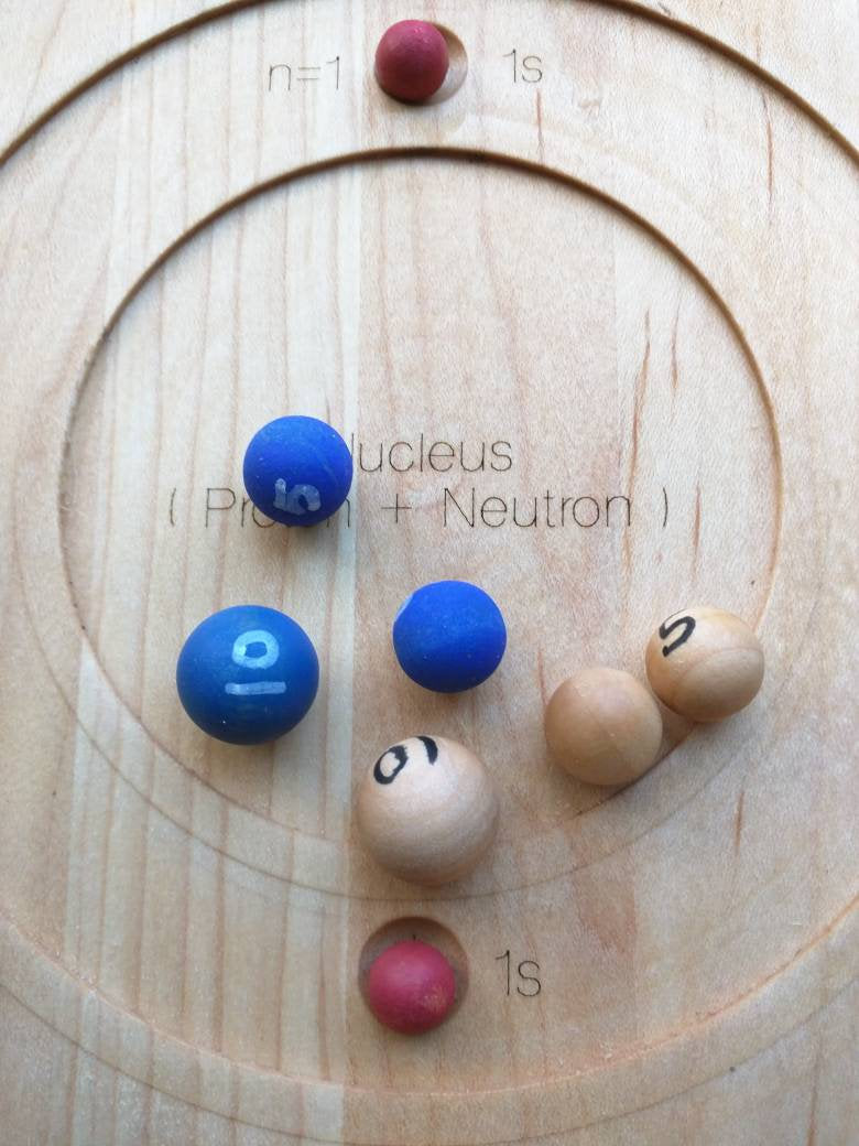 Bohr atomic model board - STEM gift - Chemistry manipulative - Montessori - Waldorf