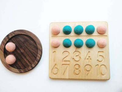 SECONDS/IMPERFECT Toddler Wooden Toys - Ten frame with number tracing, ten board