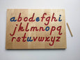 Alphabet Tracing board, Montessori colors, D'Nealian font with guided arrows, wood alphabet tracing board