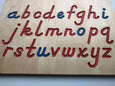 Alphabet Tracing board, Montessori colors, D'Nealian font with guided arrows, wood alphabet tracing board
