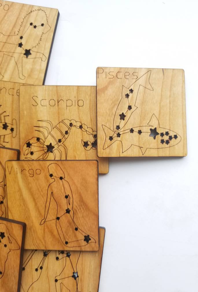 Constellation tiles - flashlight constellations- constellation coasters - constellation luminary - zodiac - stocking stuffers - Christmas