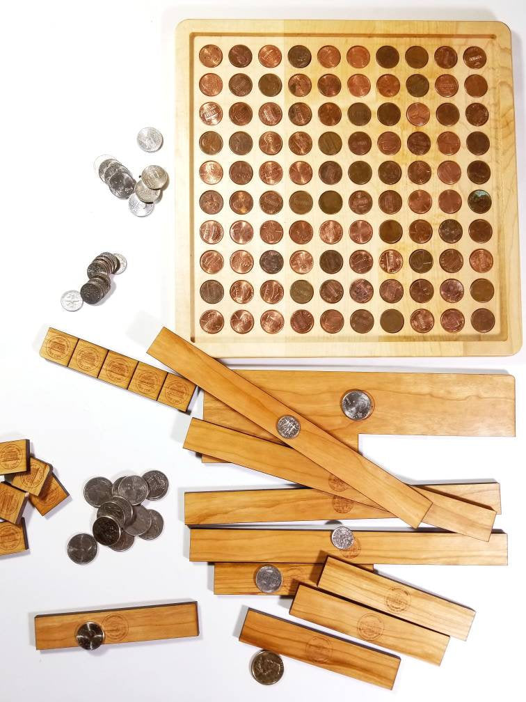 Dollar counting board - montessori money material