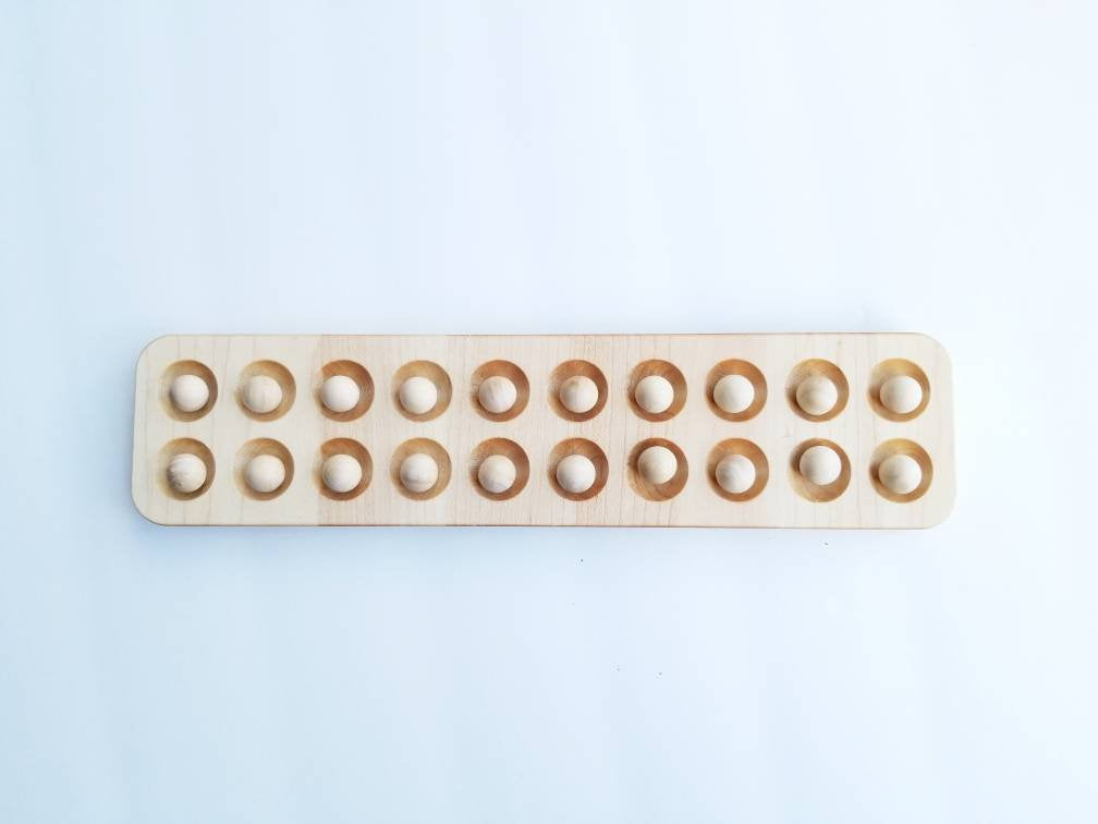 Twenty frame - wooden twenty board - math manipulative- Montessori
