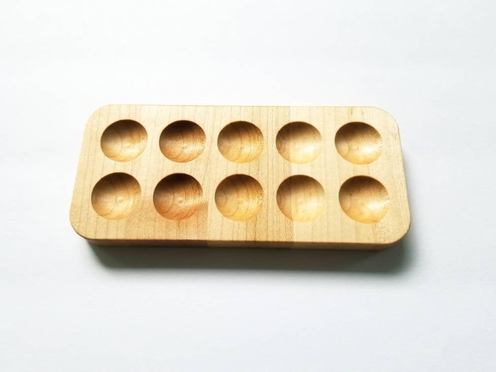 Ten frame - wooden ten board - math manipulative- Montessori