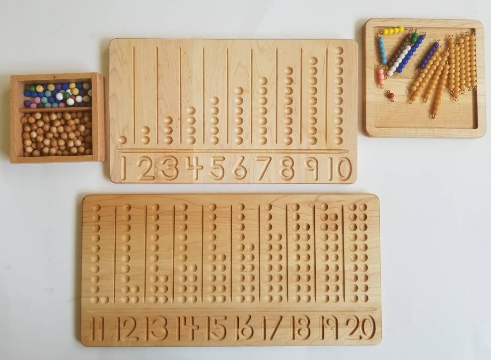 Teen board - 11-20 Number counting board- Number tracing board - Montessori