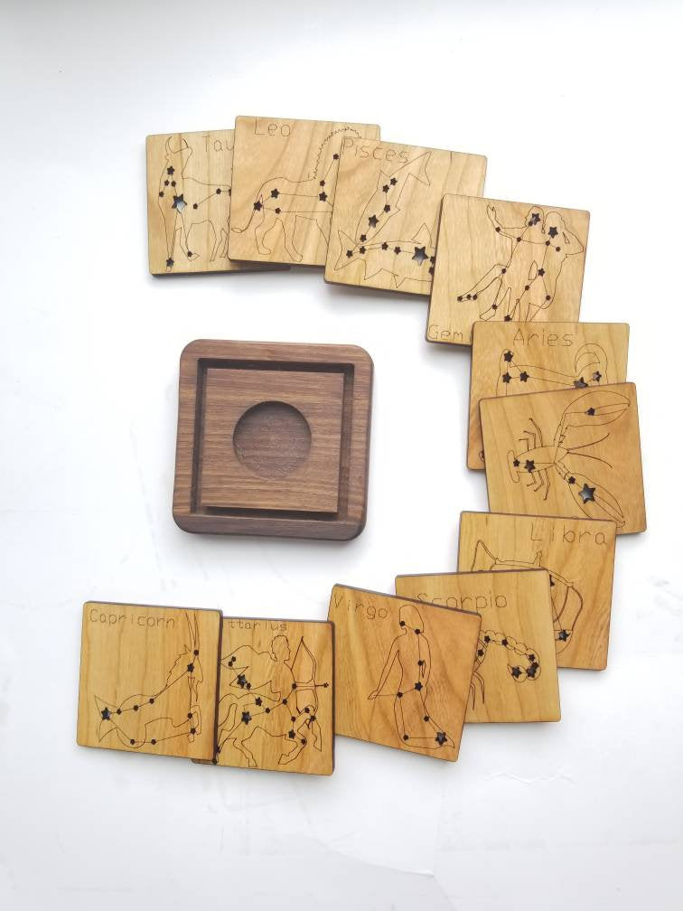 Constellation tiles - flashlight constellations- constellation coasters - constellation luminary - zodiac - stocking stuffers - Christmas
