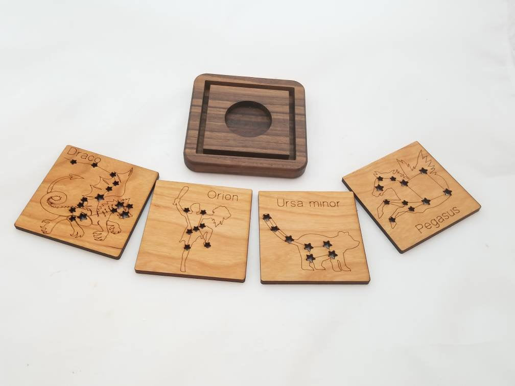 Constellation tiles - flashlight constellations- constellation coasters - constellation luminary - zodiac - stocking stuffers - Christmas