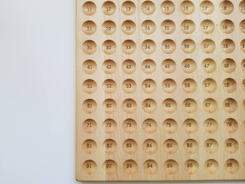 Hundred board - hundred frame - 100 board - counting board - Montessori toy - math manipulative